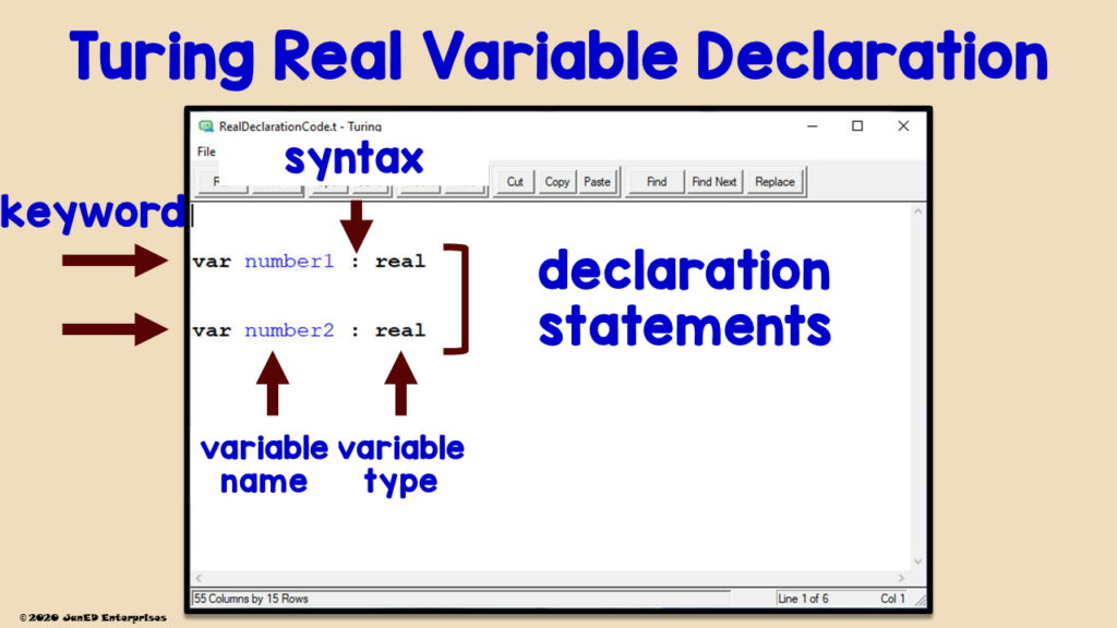 turing-real-variable-declaration
