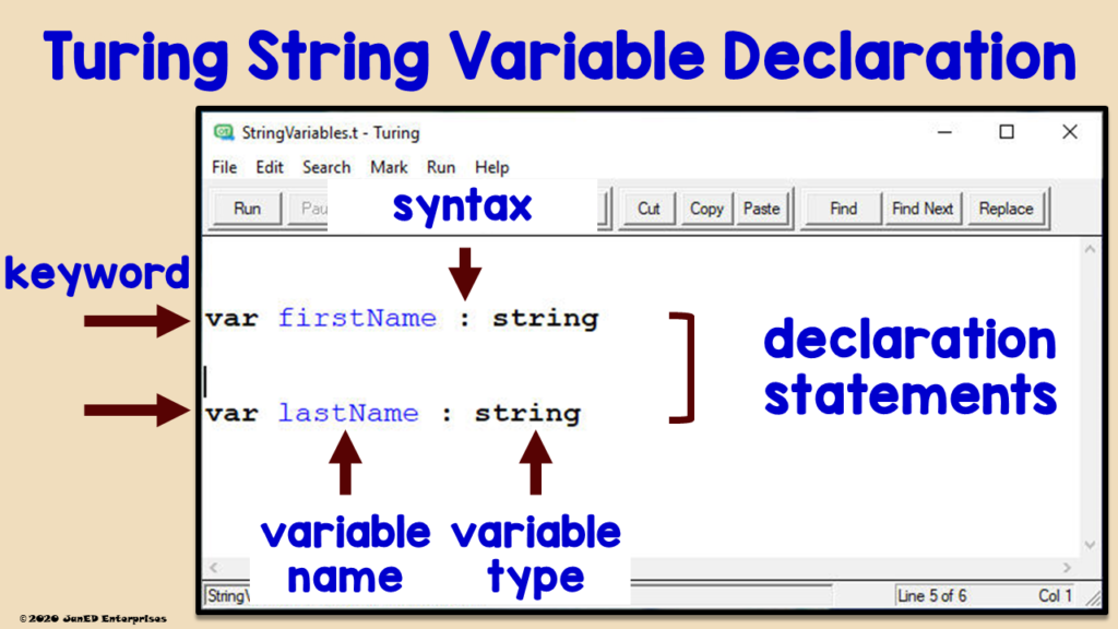 turing-string-variable-declaration